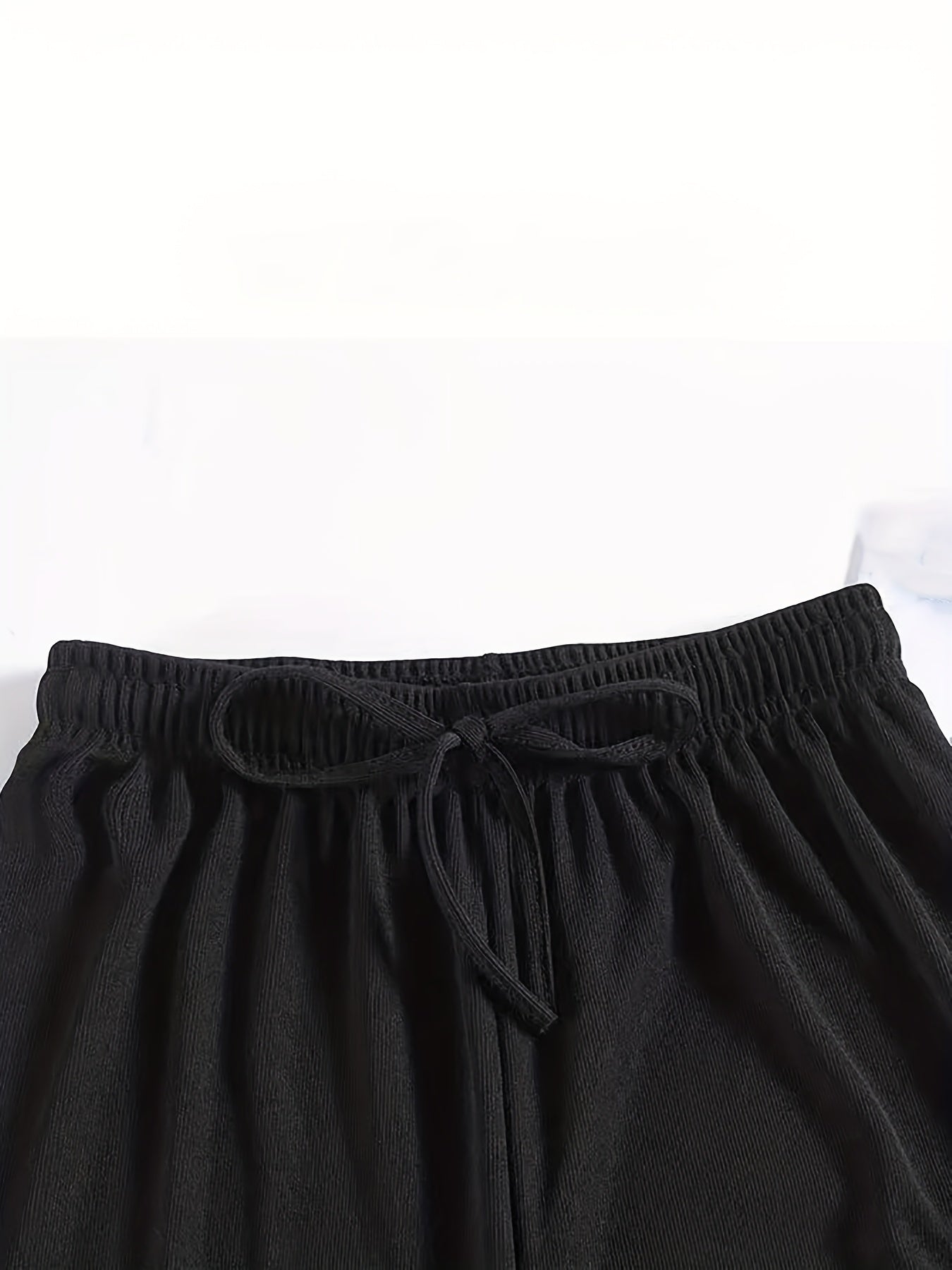 High-Waisted Wide-Leg Pants Straight Leg with Drawstring Waist