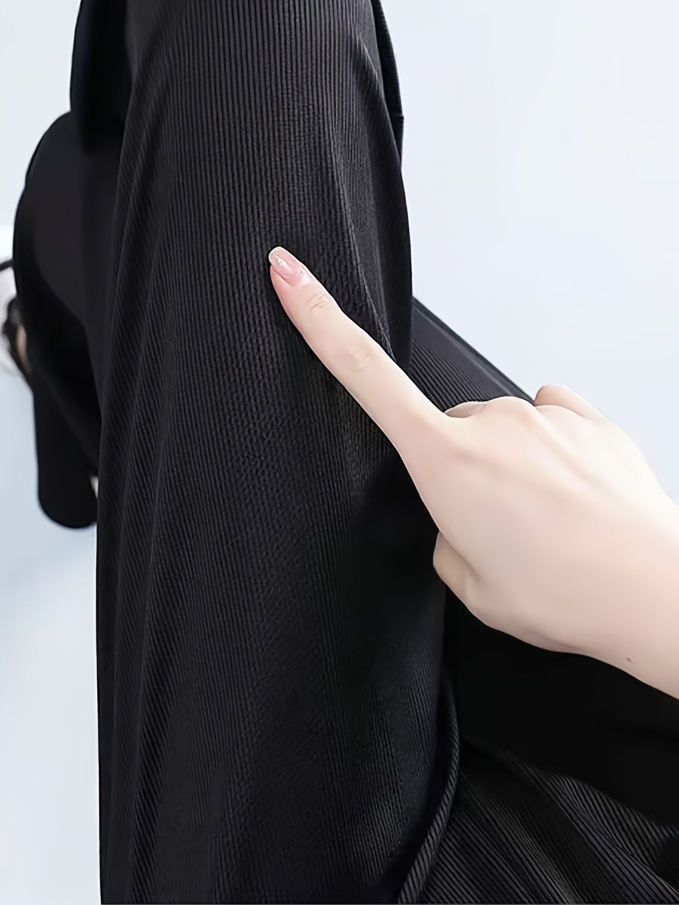 High-Waisted Wide-Leg Pants Straight Leg with Drawstring Waist