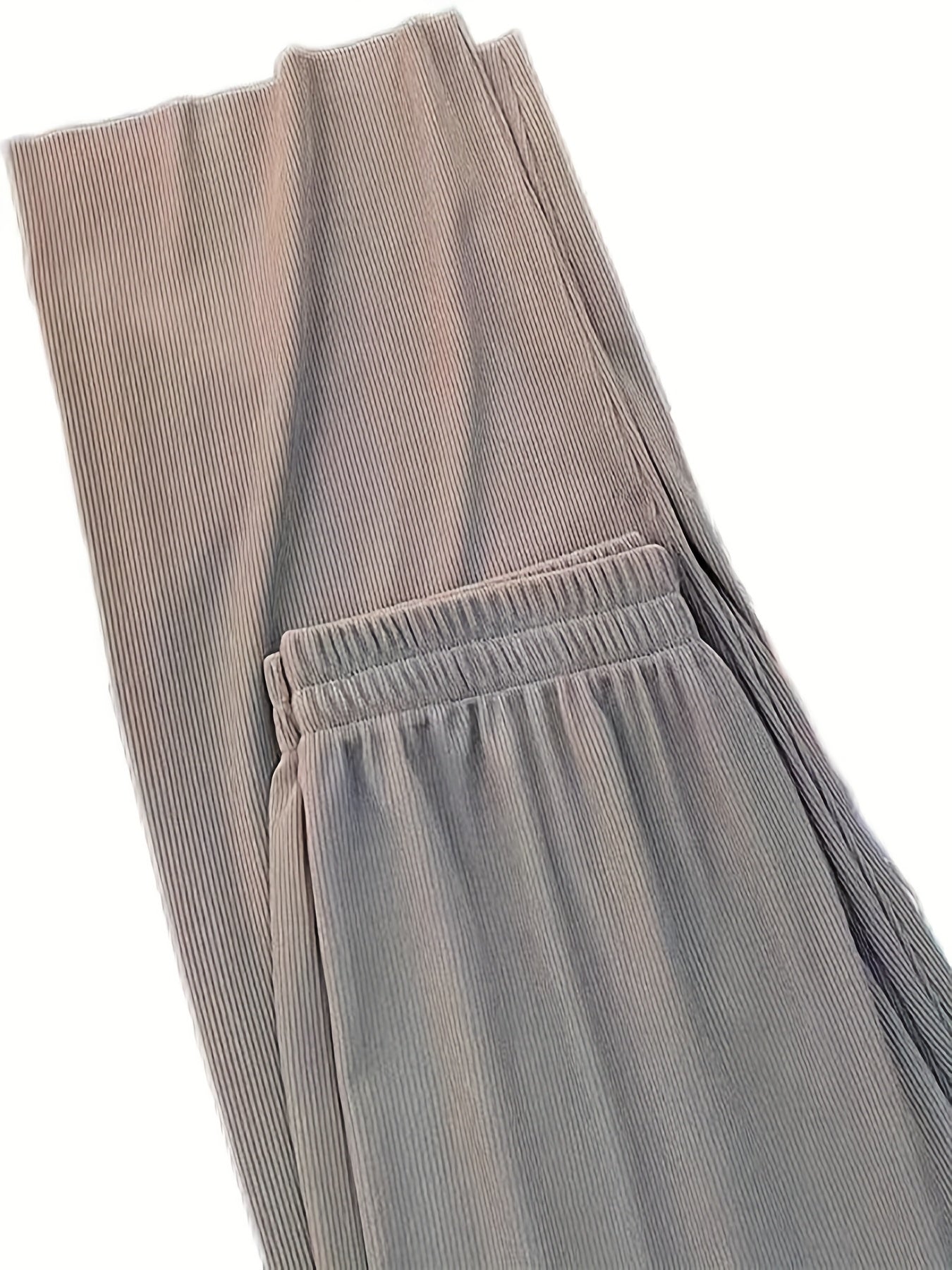 High-Waisted Wide-Leg Pants Straight Leg with Drawstring Waist