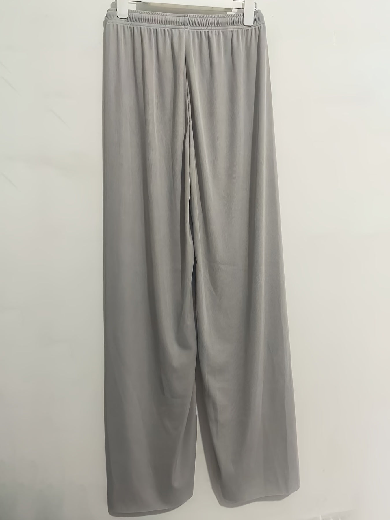 High-Waisted Wide-Leg Pants Straight Leg with Drawstring Waist