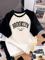Brooklyn New York 1989 Graphic Tee - Black & White Short Sleeve T-Shirt, Casual Loose Fit