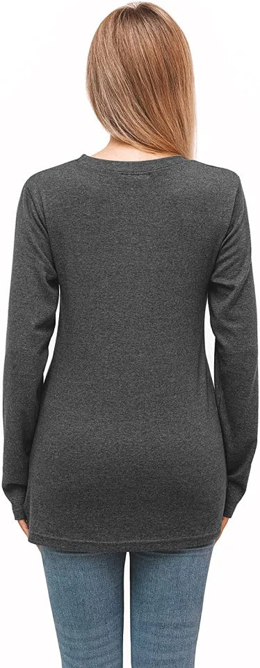 Womens Long Sleeve Tops, Casual Crewneck, Pullover Tunic Blouse, Loose Fitting T Shirts