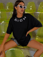Letter Drop Shoulder Short Sleeve T-Shirt Graphic Tees
