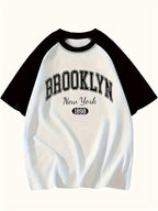 Brooklyn New York 1989 Graphic Tee - Black & White Short Sleeve T-Shirt, Casual Loose Fit
