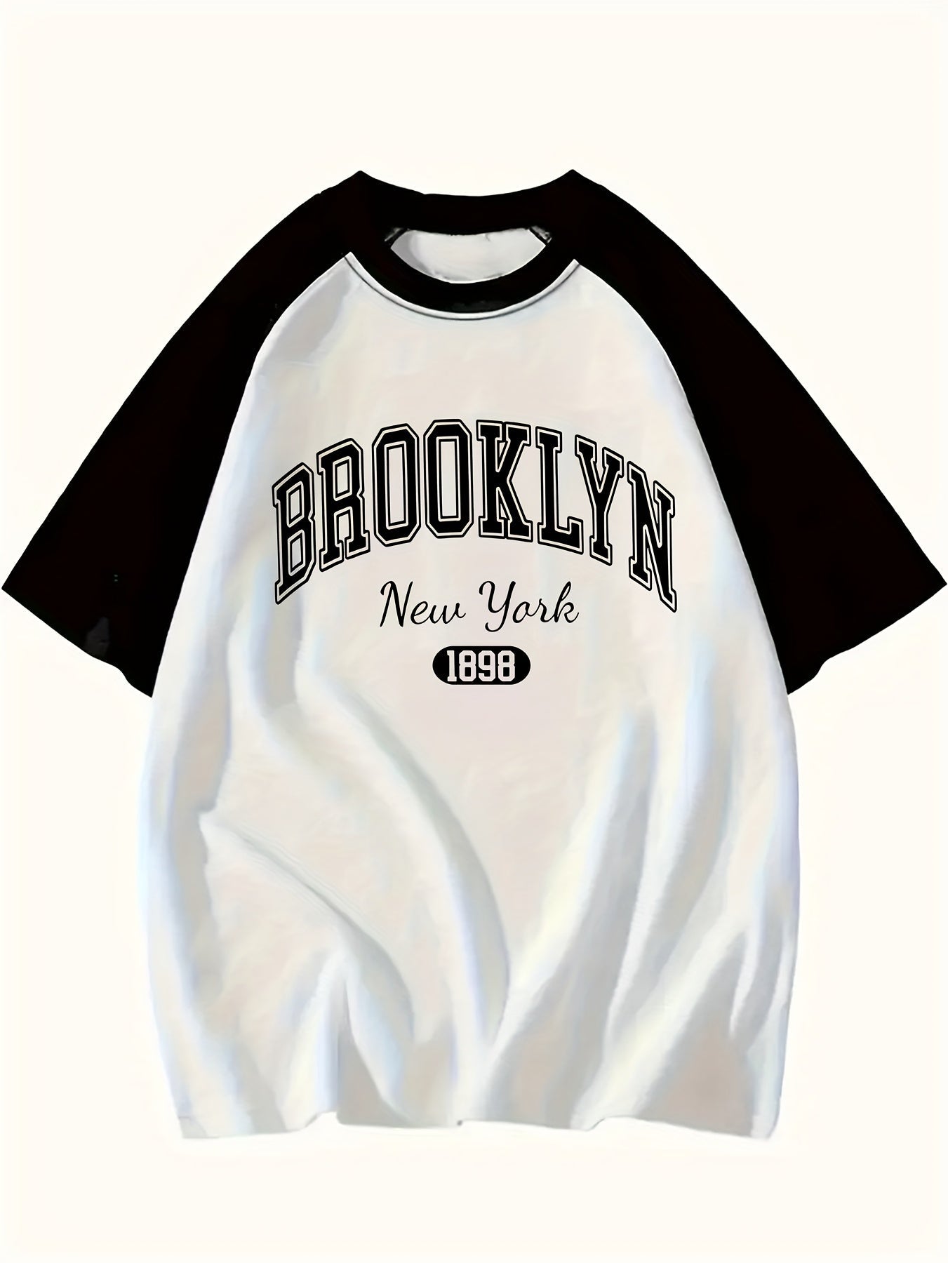 Brooklyn New York 1989 Graphic Tee - Black & White Short Sleeve T-Shirt, Casual Loose Fit