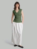 Solid Color Urban Chic Fashion Casual V-Neck Cap Sleeve Knit Blouse