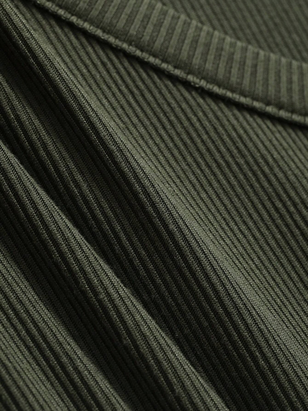 Solid Color Ribbed Slim Fit Long Sleeve T-Shirt