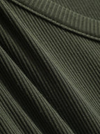 Solid Color Ribbed Slim Fit Long Sleeve T-Shirt