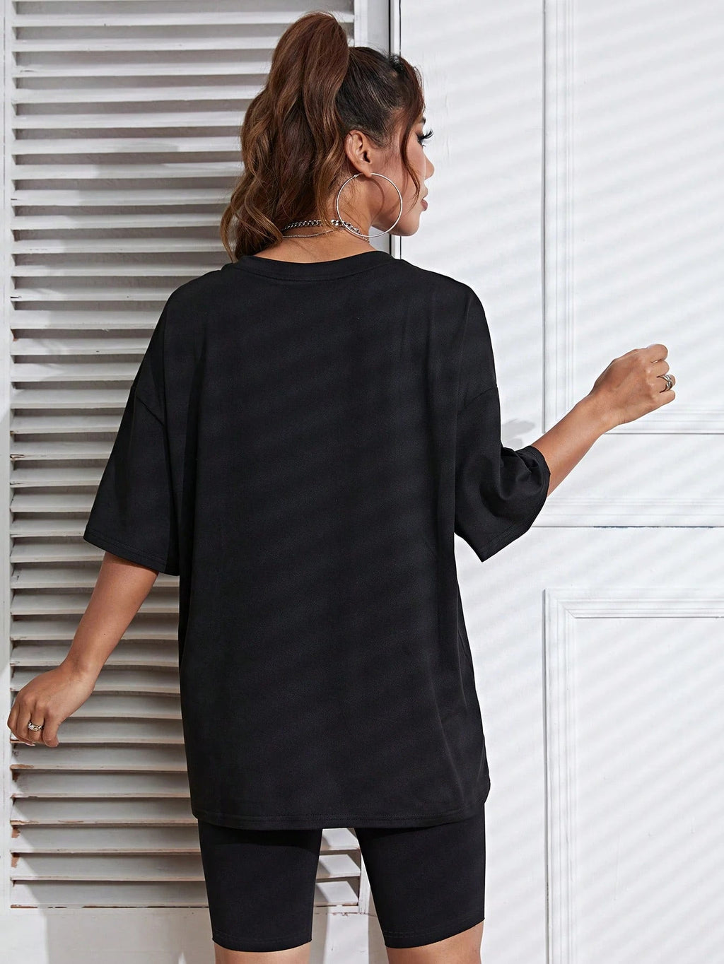 Letter Graphic Drop Shoulder Tee Graphic Tees Women Tops