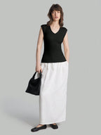 Solid Color Urban Chic Fashion Casual V-Neck Cap Sleeve Knit Blouse