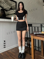 Women's Color Block Round Neck Short Sleeve T-Shirt