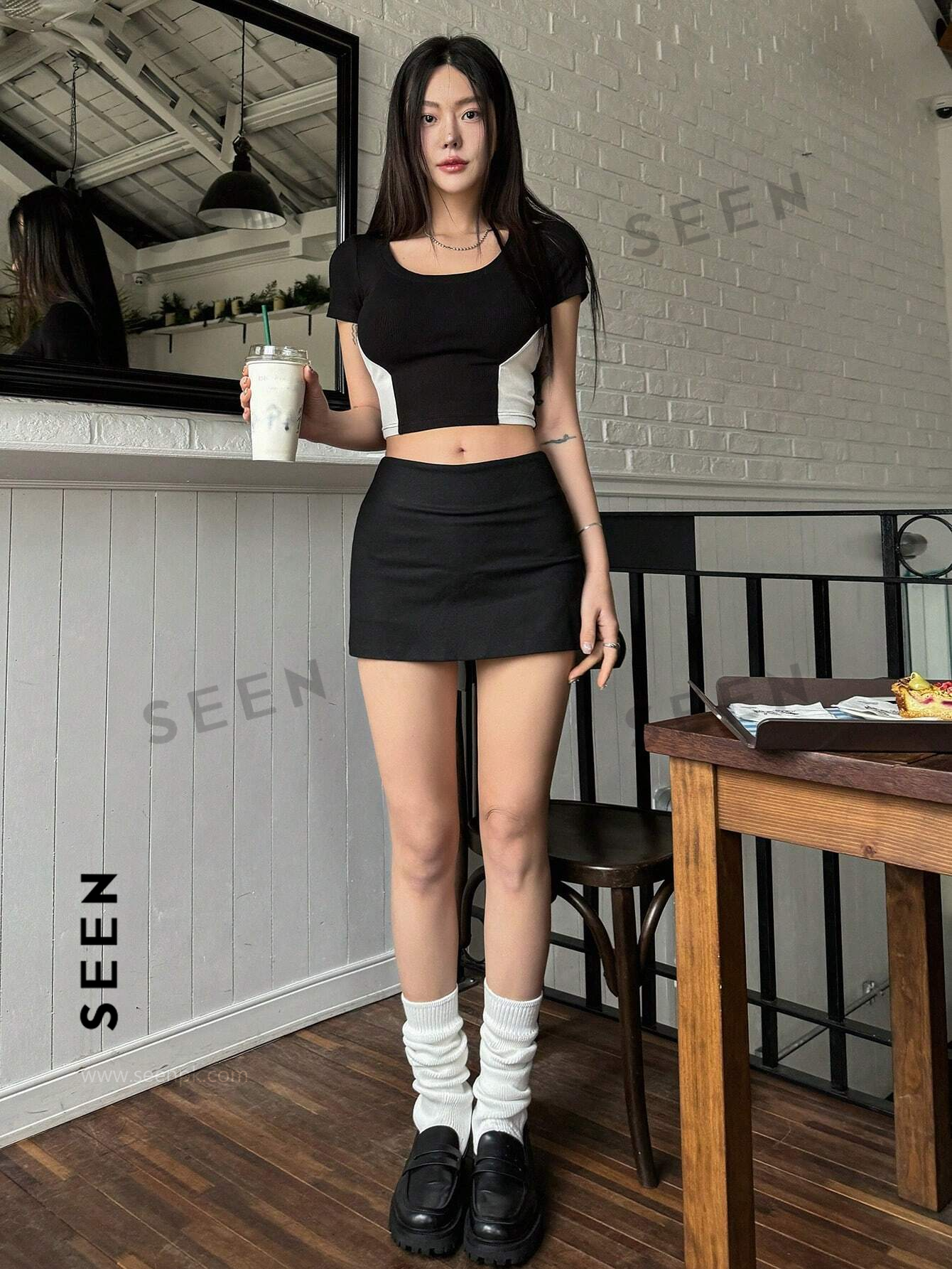 Women's Color Block Round Neck Short Sleeve T-Shirt