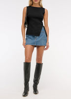 Sleeveless Button Knit Tank Top