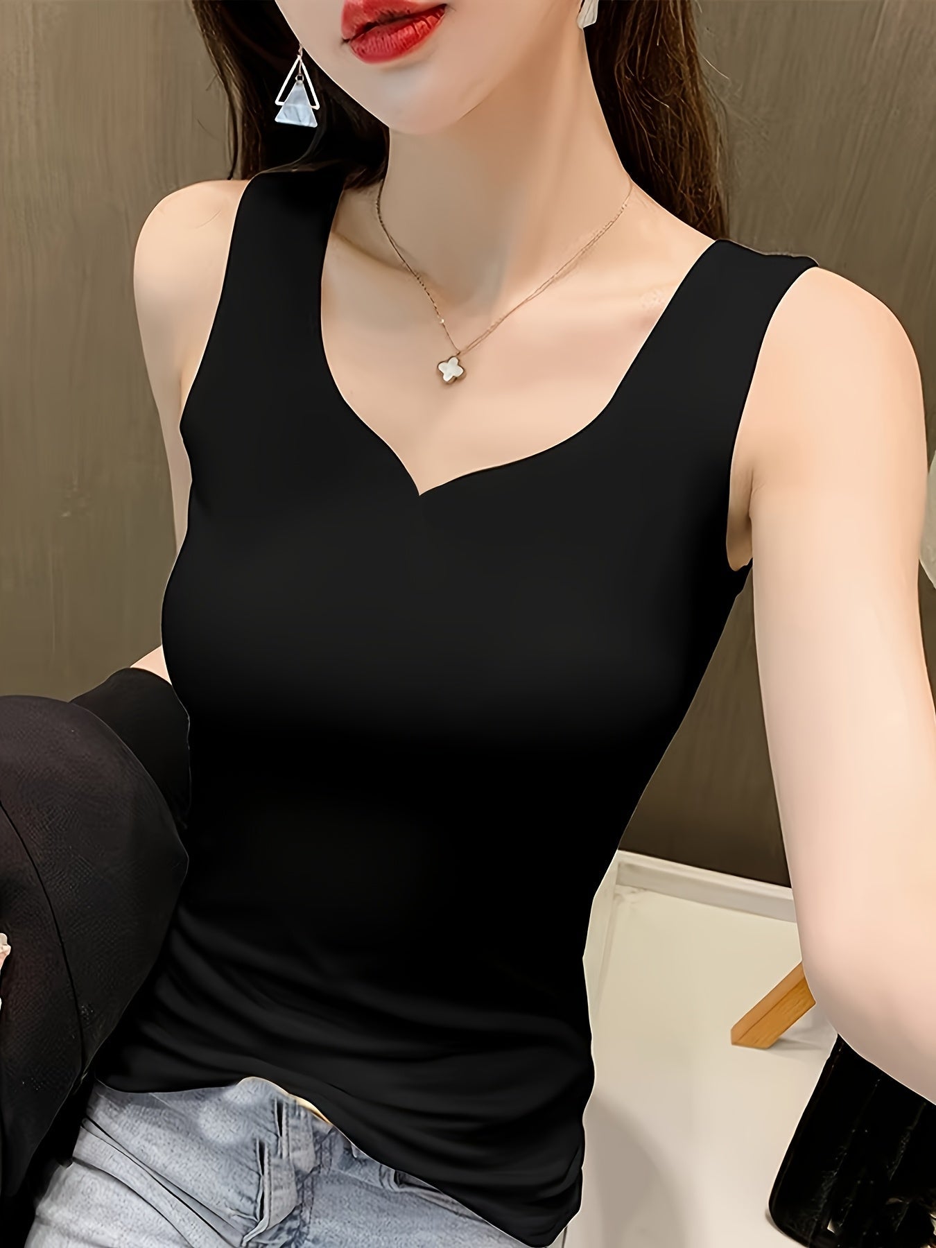 Sleeveless V-Neck Tank Top