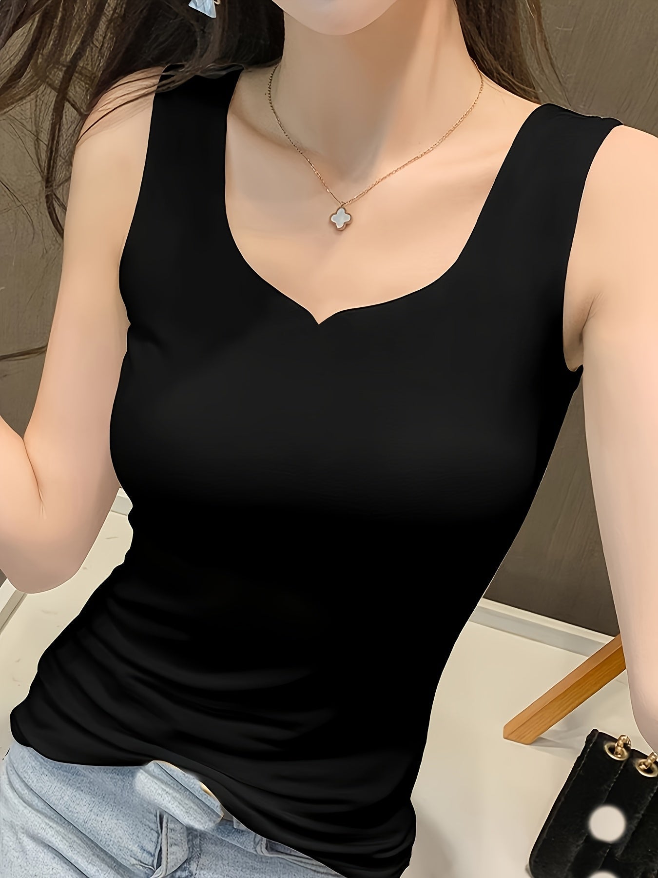 Sleeveless V-Neck Tank Top