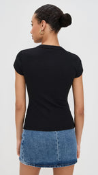 Ribbed Knit Cardigan - Stylish Solid Color T-Shirt with Full-Button Front and Ribbed Detailing, Perfect for Casual Wear