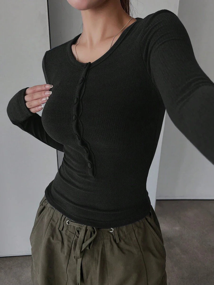 Long Sleeve Thermal Lined Warm Thickened Half-Zip Turtleneck