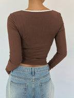 Ballet Style Bow Slim Fit Ladies T-Shirt