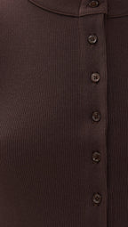 Ribbed Knit Cardigan - Stylish Solid Color T-Shirt with Full-Button Front and Ribbed Detailing, Perfect for Casual Wear