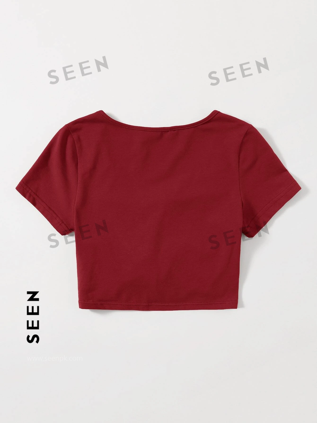 Solid Drawstring Ruched Tee