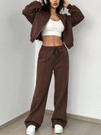 Casual Long Sleeve Top And Pants Two Pieces Outfit