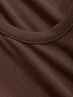 Solid Color Ribbed Slim Fit Long Sleeve T-Shirt
