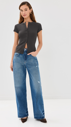 Ribbed Knit Cardigan - Stylish Solid Color T-Shirt with Full-Button Front and Ribbed Detailing, Perfect for Casual Wear
