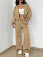 Casual Long Sleeve Top And Pants Two Pieces Outfit