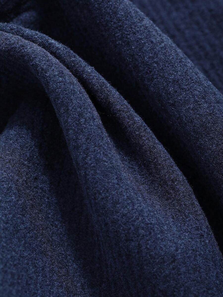 Long Sleeve Thermal Lined Warm Thickened Half-Zip Turtleneck