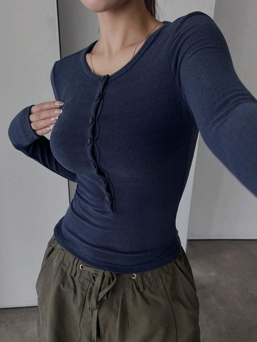 Long Sleeve Thermal Lined Warm Thickened Half-Zip Turtleneck