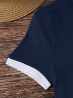 Contrast Binding Round Neck Tee Graphic Tees Women Tops