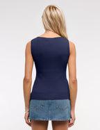 Sleeveless Button Knit Tank Top