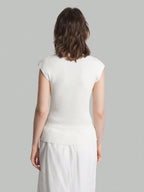 Solid Color Urban Chic Fashion Casual V-Neck Cap Sleeve Knit Blouse