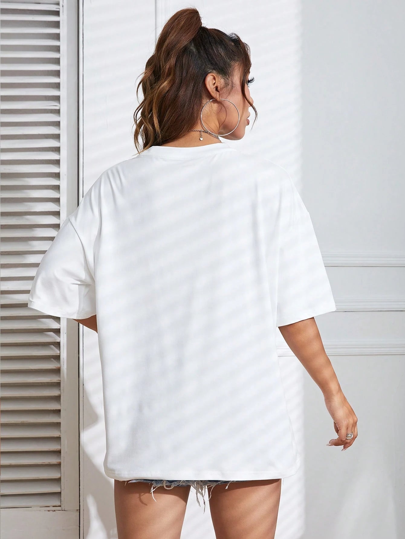 Letter Graphic Drop Shoulder Tee Graphic Tees Women Tops