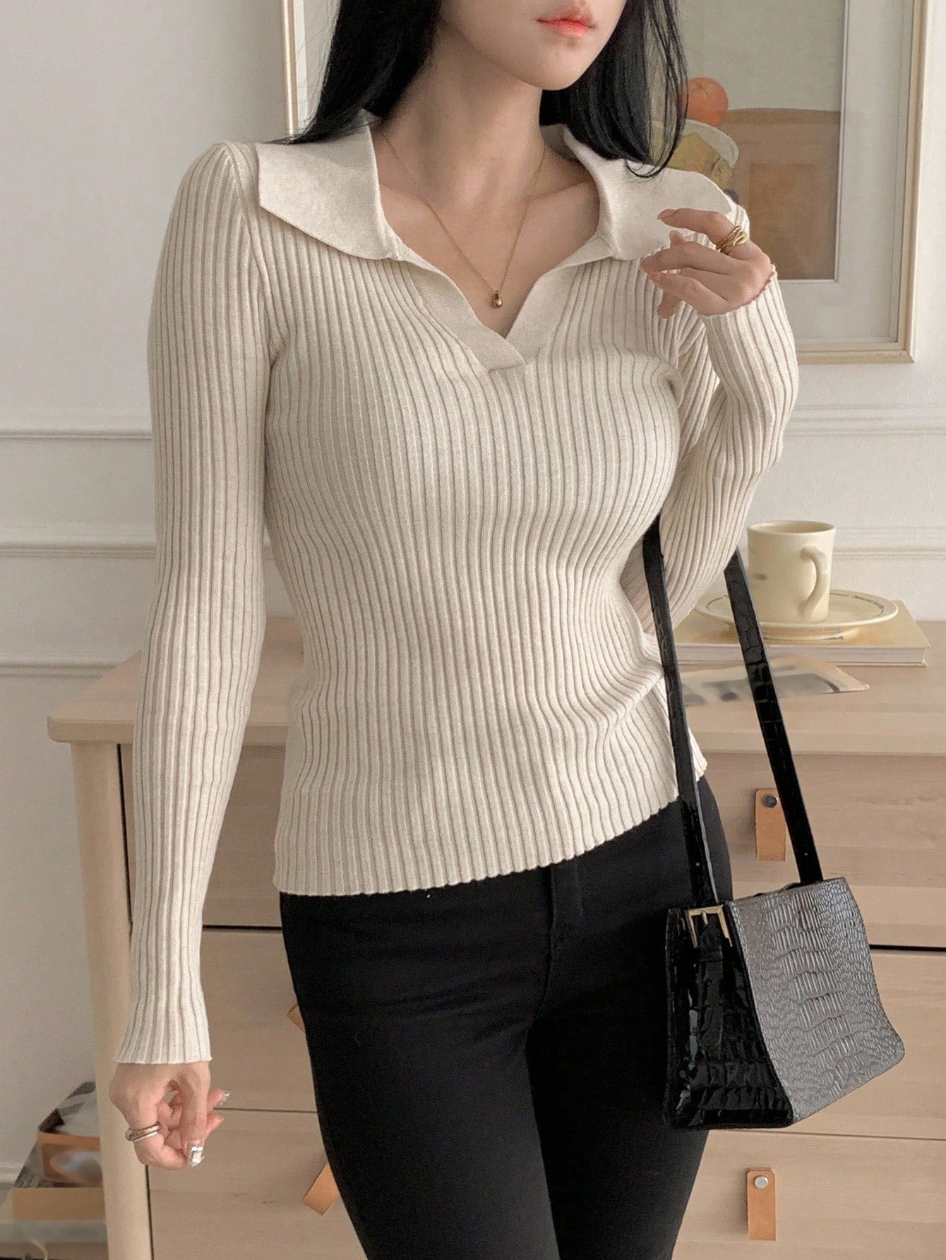 Casual Slim Fit Turtleneck Long Sleeve Sweater