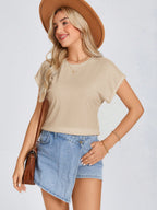 Solid Batwing Sleeve Tee