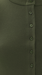 Ribbed Knit Cardigan - Stylish Solid Color T-Shirt with Full-Button Front and Ribbed Detailing, Perfect for Casual Wear