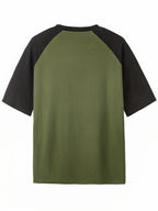 Color-Block Raglan Sleeve T-Shirt with Paris Letter Print
