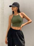 Solid Color Halter Top Going Out Tops Tank Tops