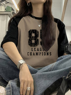 Casual League Champions Graphic Tee Short Sleeve T-shirt