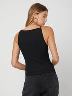 Sleeveless Top with Fine Shoulder Straps
