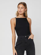 Sleeveless Top with Fine Shoulder Straps