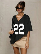 Oversized Baseball T-Shirt Casual Cute Graphic Tee