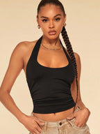 Halter Tank Top & Beach Cover-Up, Adorable Crop Top