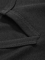 Ribbed Knit Notched Neck Tee