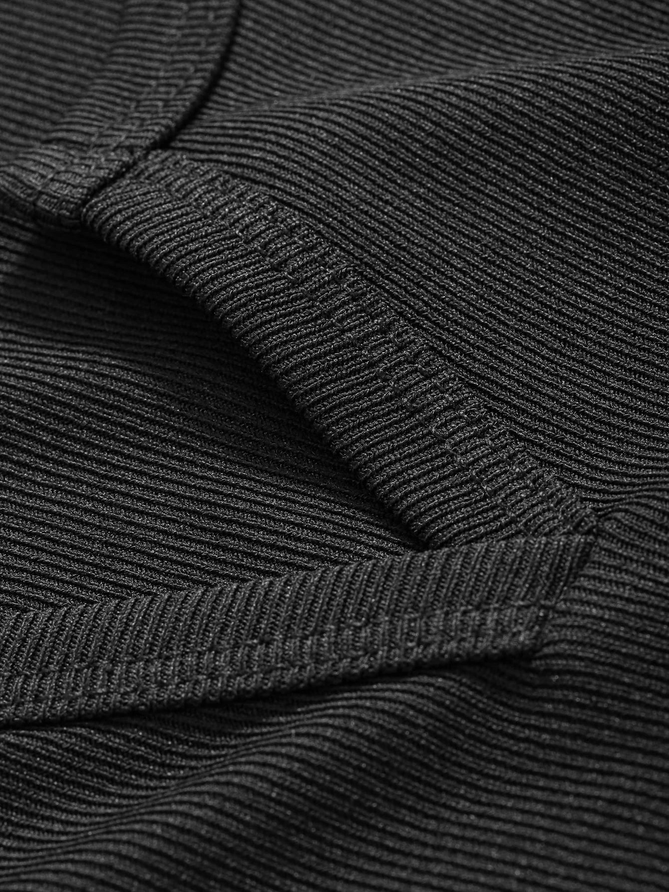 Ribbed Knit Notched Neck Tee