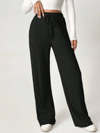 Solid Drawstring Slant Pocket Sweatpants