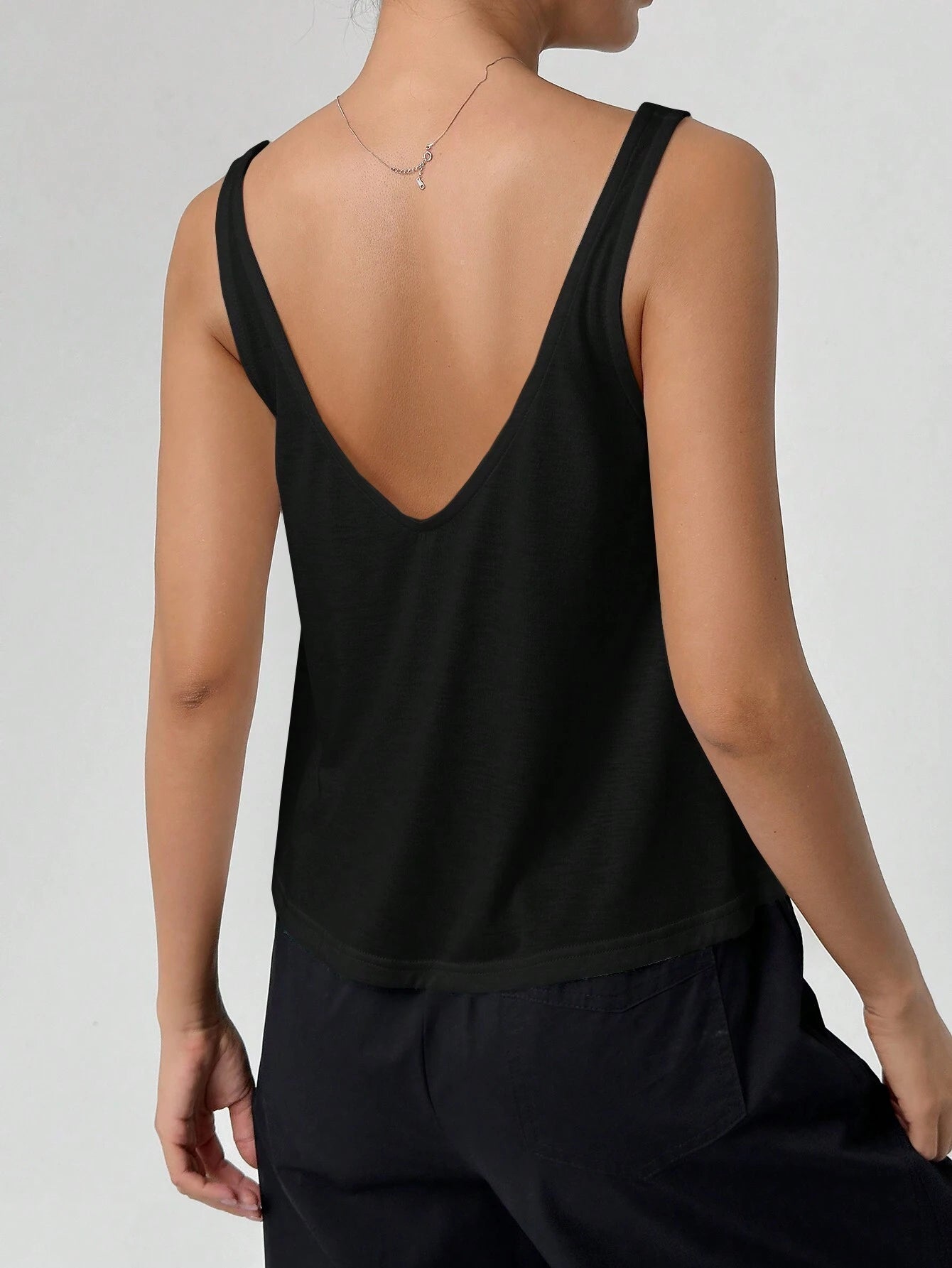 Fashion V-Neck Solid Color Loose Camisole Tank Top