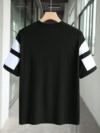 Number Print Patchwork Short Sleeve T-Shirt Graphic Tees Women Tops