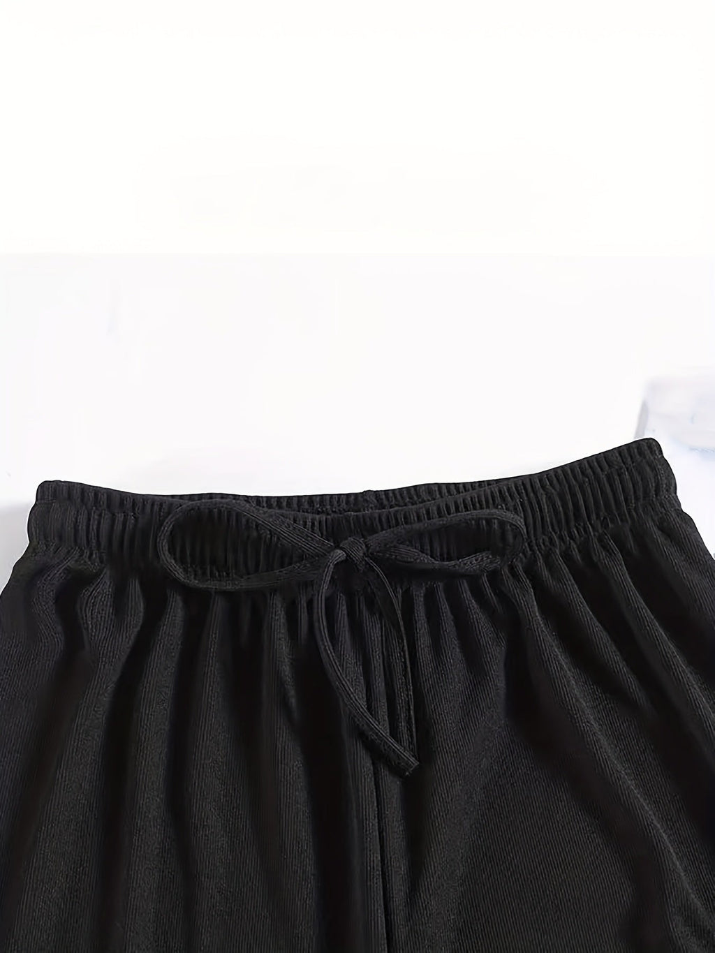 High-Waisted Wide-Leg Pants Straight Leg with Drawstring Waist